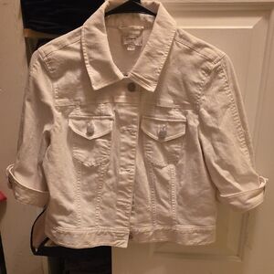 LOFT Cream Jean Jacket